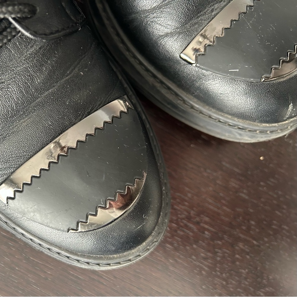 Olli Women’s  Black Leather Derby Shoes with Toe Embellishments. Size EU 38 - Picture 12 of 16